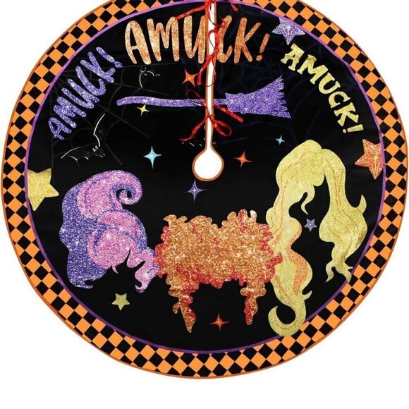 48 Inch Halloween Christmas Tree Skirt Soft and Funny Farmhouse Holiday Decor - Picture 1 of 6